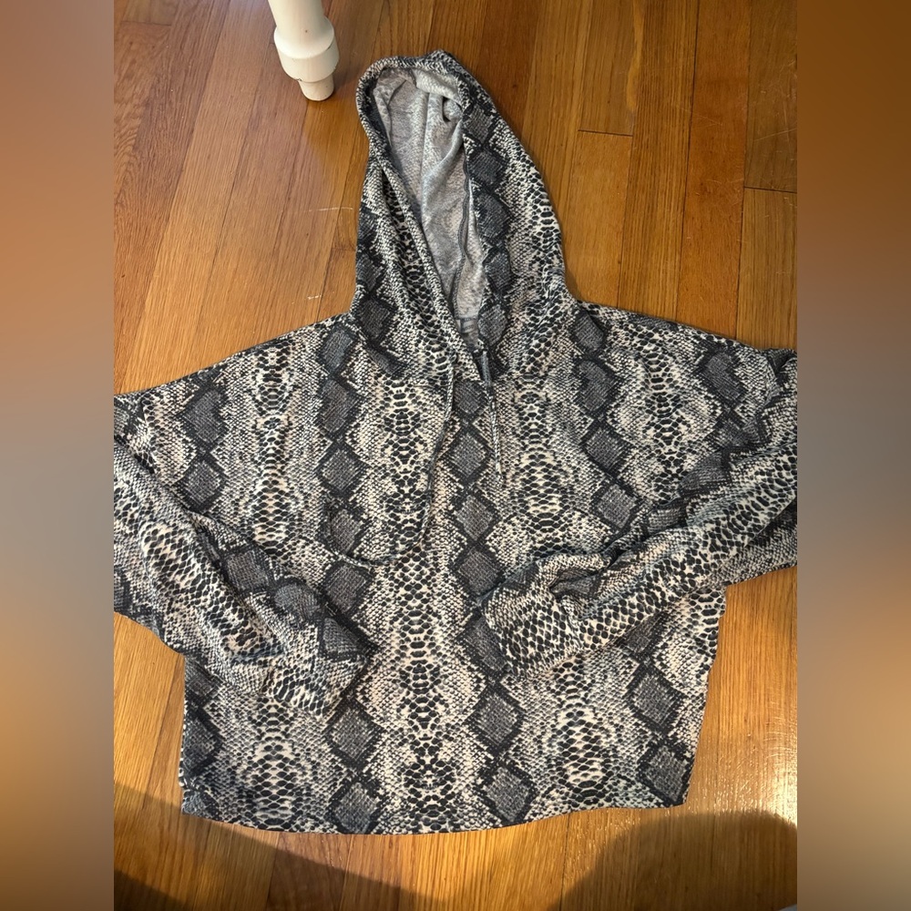 Gray Snake Print Hoodie
